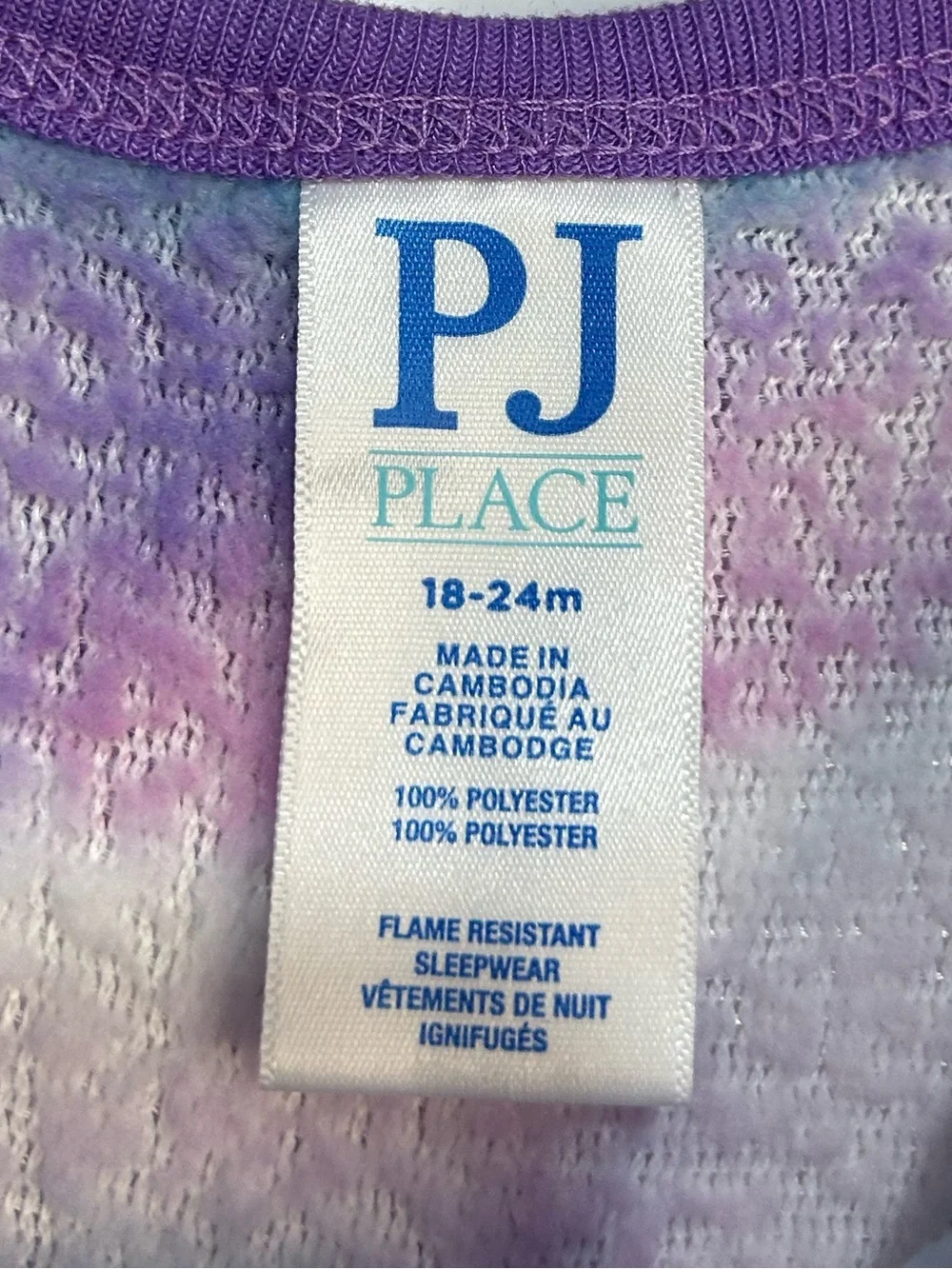 5 for $25🔥PJ Palace Unicorn Tie Dye Fleece Footie Jumpsuit Pajama 18-24M